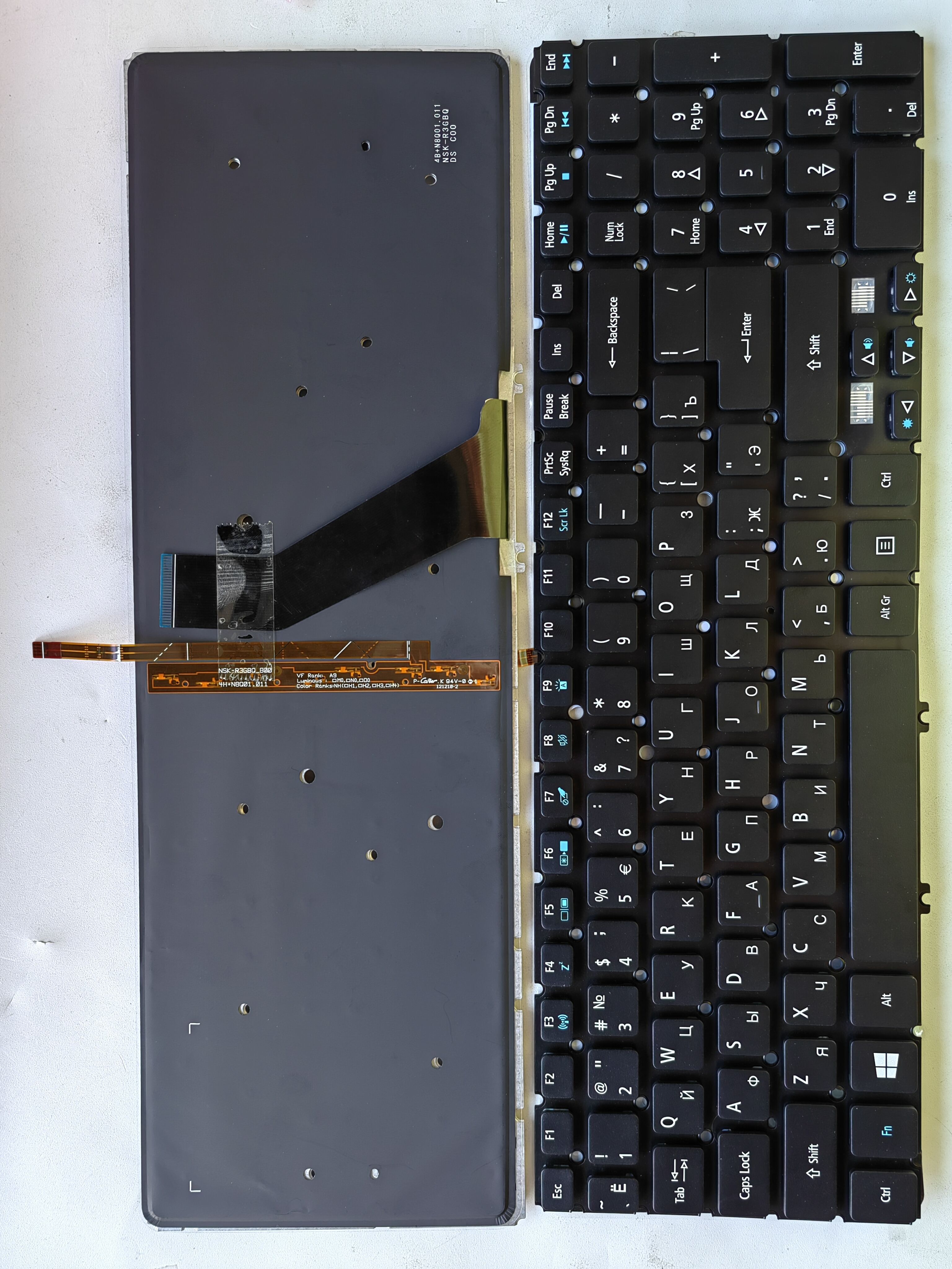 Picture of New Replacement Laptop Keyboard For ACER V5-571 BLACK Backlit (OEM) RU Layout